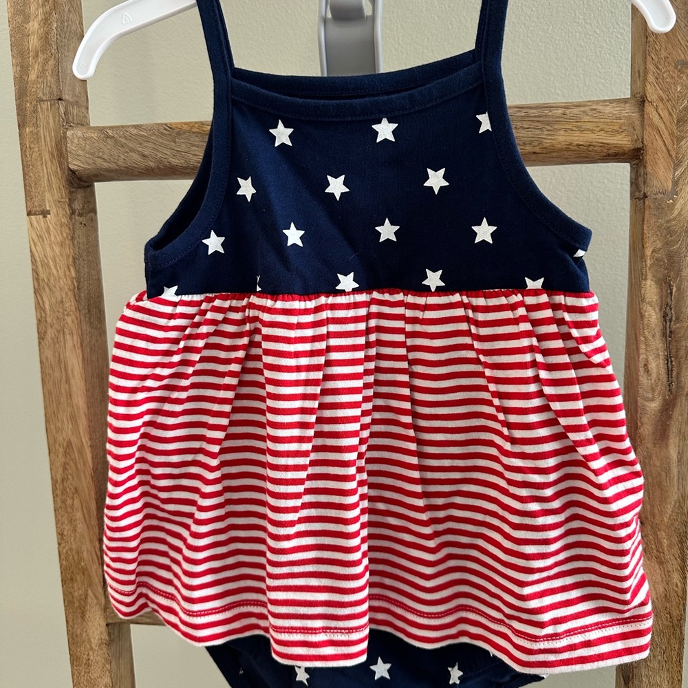 Carter's Navy Star & Stripe Tank Romper